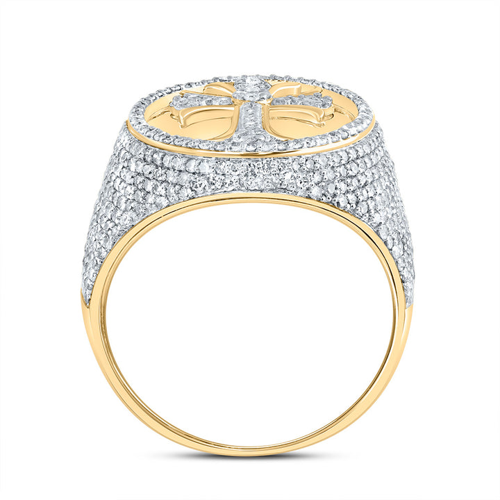 1 7/8CTW-DIA NK CROME CROSS MENS RING 10 Daisy Joyeria