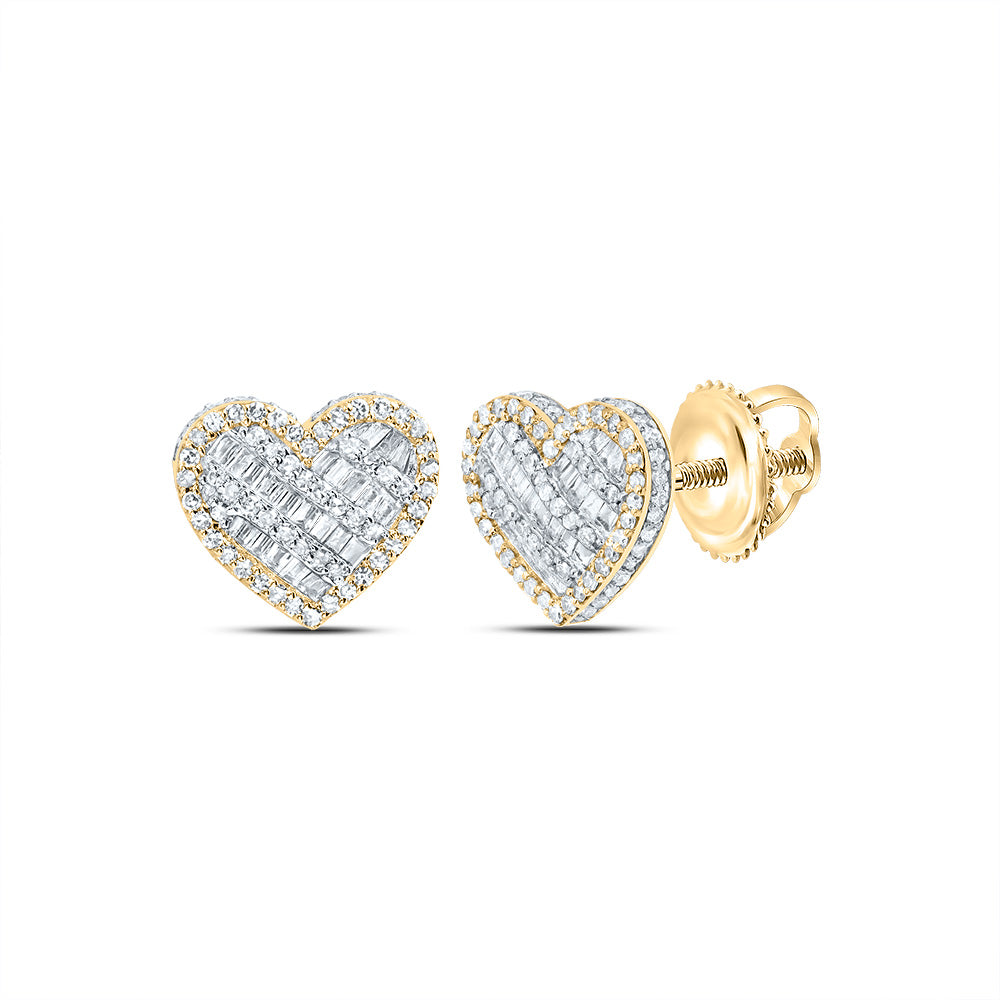 3/4CTW-NAT DIA NK FASHION HEART STUD EARRING Daisy Joyeria