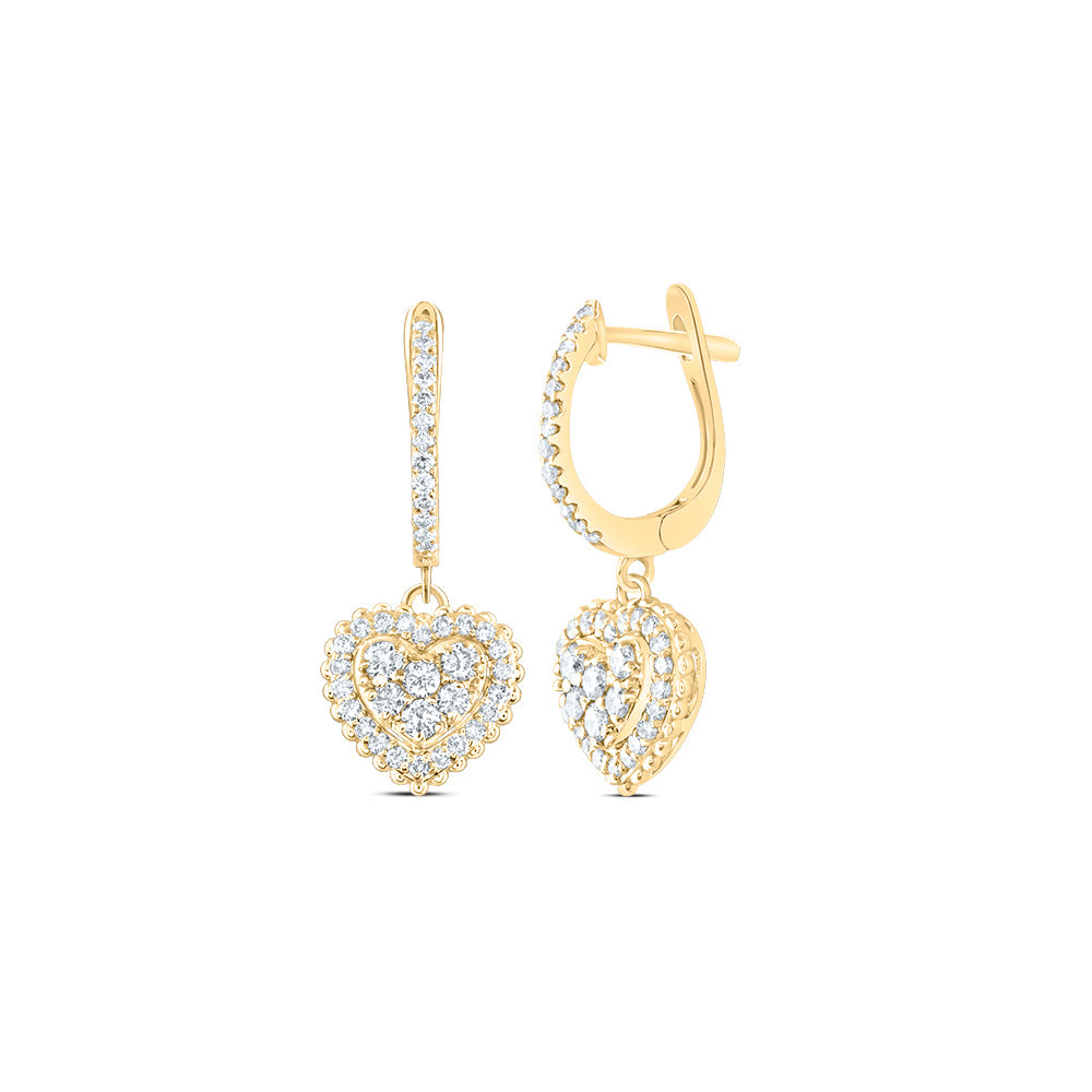 5/8CTW-NAT DIA ANA M FASHION HEART DANGLING EARRING Daisy Joyeria