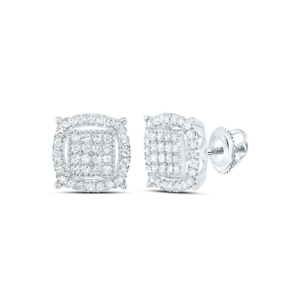 3/8CTW-DIA P1 CUSHION MENS STUD EARRING Daisy Joyeria