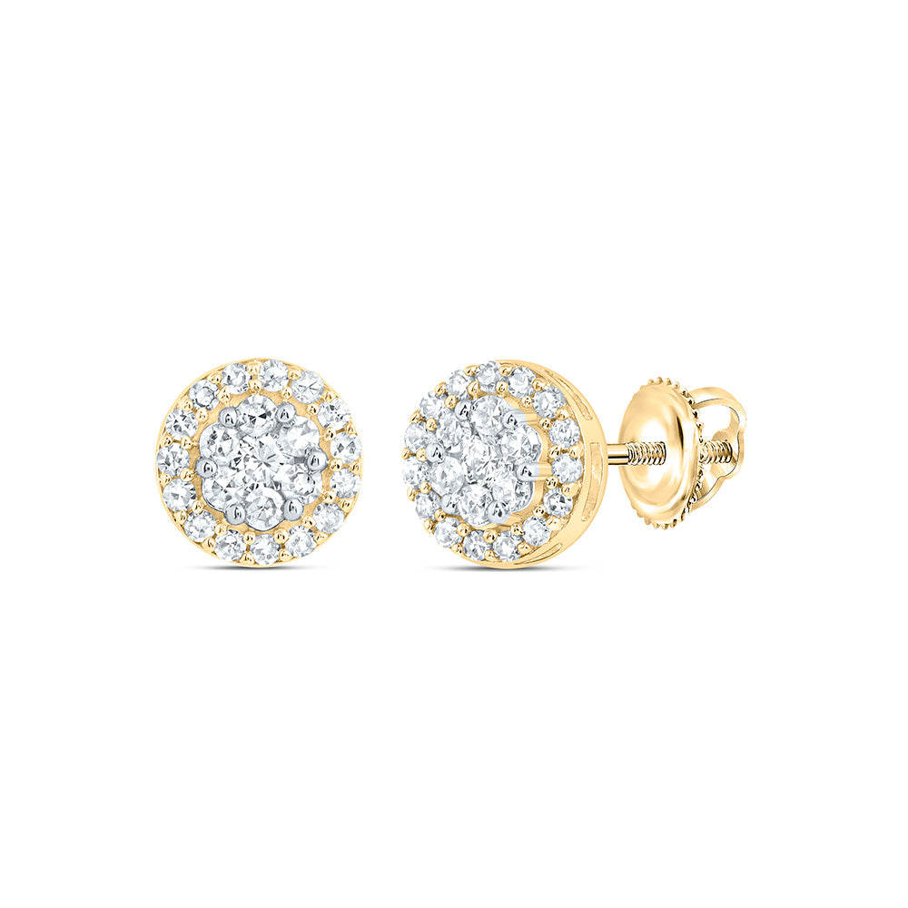 1/4CTW DIA NK ROUND FLOWER STUD EARRING Daisy Joyeria