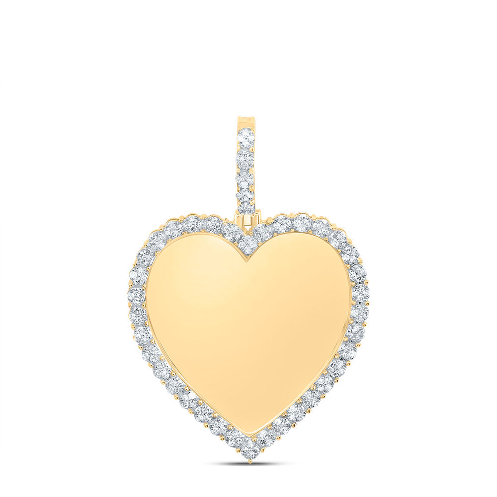 1/2CTW-NAT DIA NK FANUK MEMORY HEART MENS CHARM Daisy Joyeria