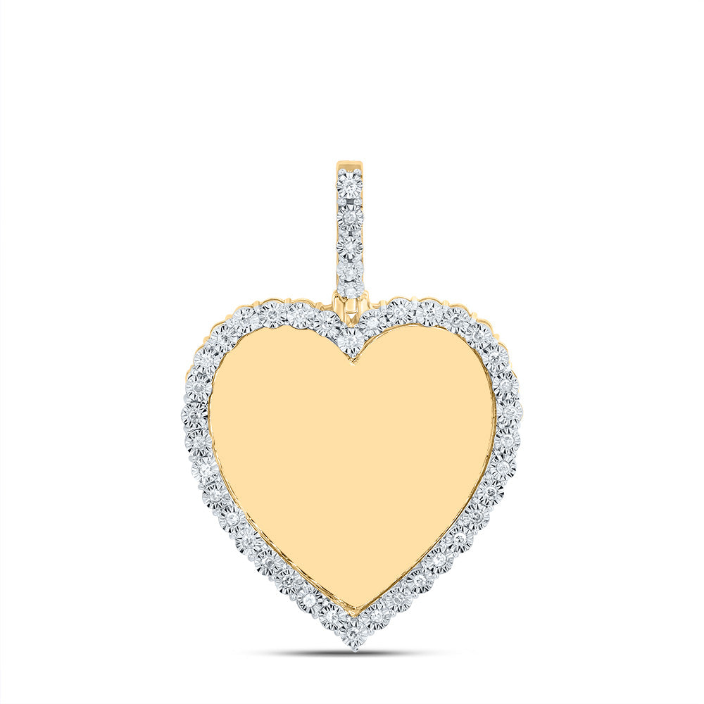 1/5CTW-NAT DIA NK FANUK MEMORY HEART MENS CHARM Daisy Joyeria
