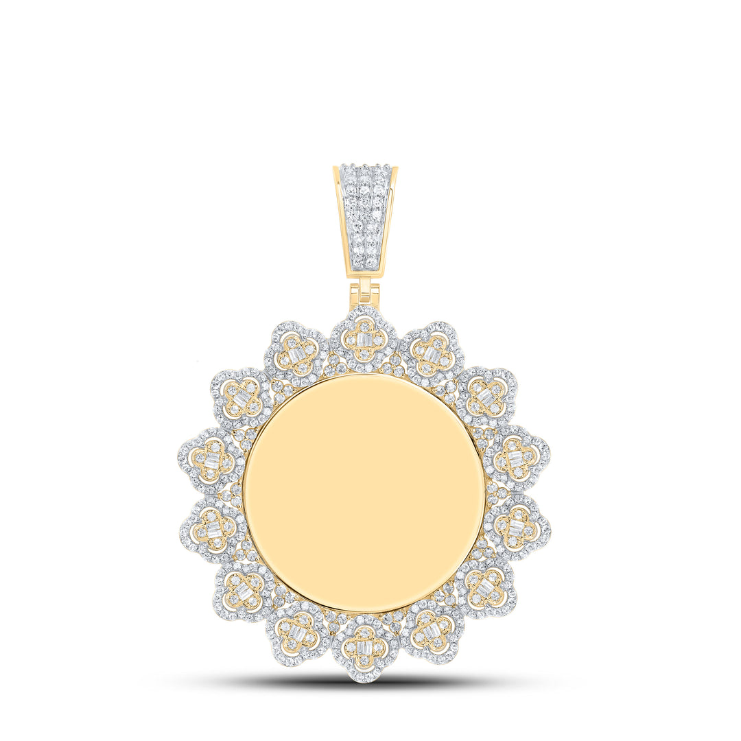 1 1/2CTW-DIA NK MEMORY ROUND CLOVER MENS CHARM Daisy Joyeria