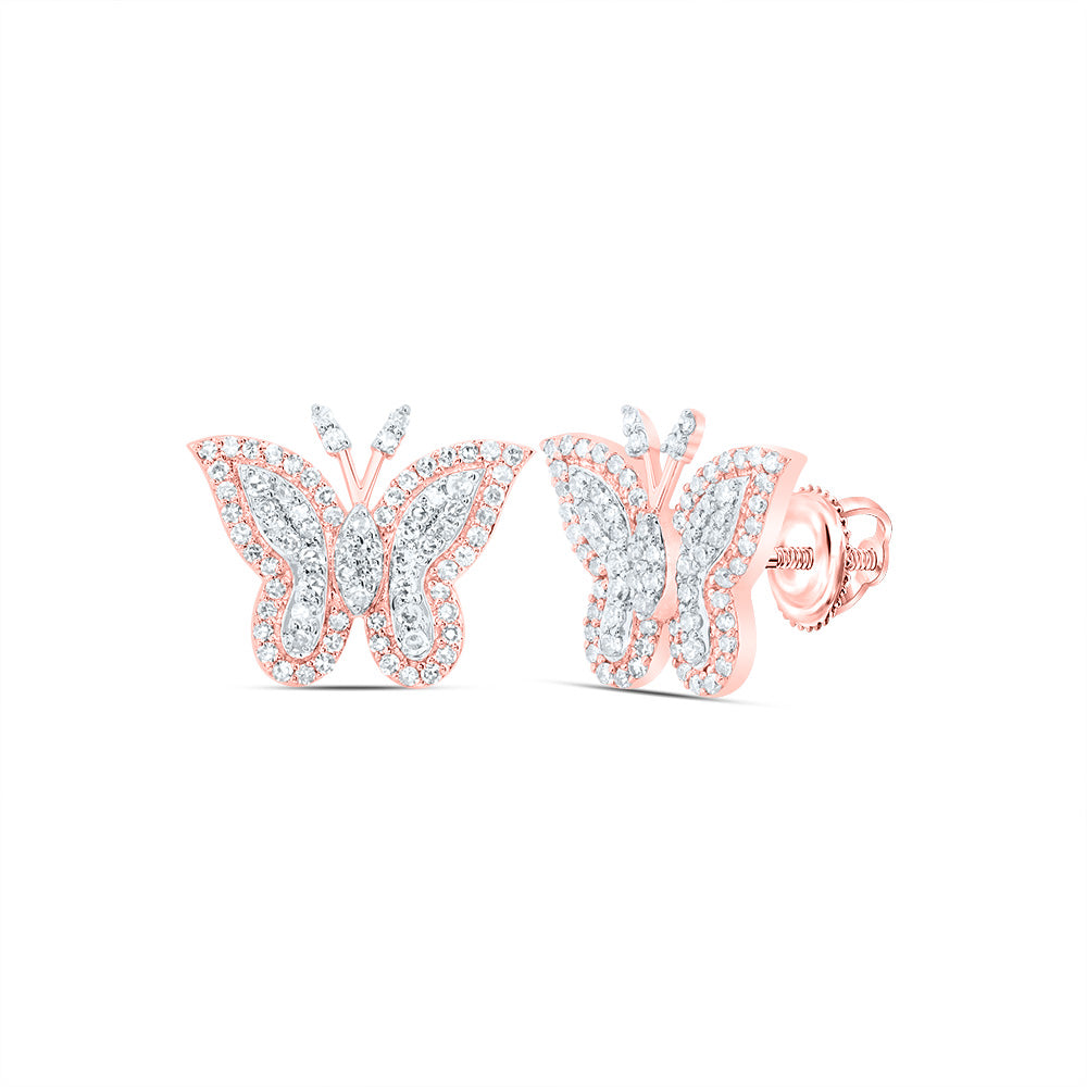 1/2CTW-NAT DIA NK FASHION BUTTERFLY STUD EARRING Daisy Joyeria