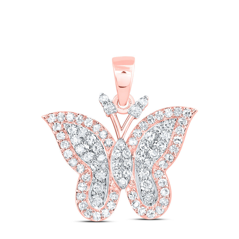 1/2CTW-NAT DIA NK FASHION BUTTERFLY PENDANT Daisy Joyeria