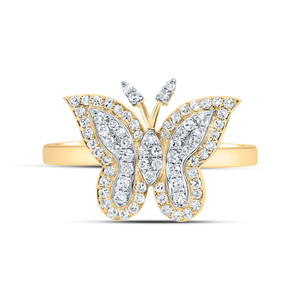 1/4CTW-NAT DIA NK FASHION BUTTERFLY RING 7 Daisy Joyeria
