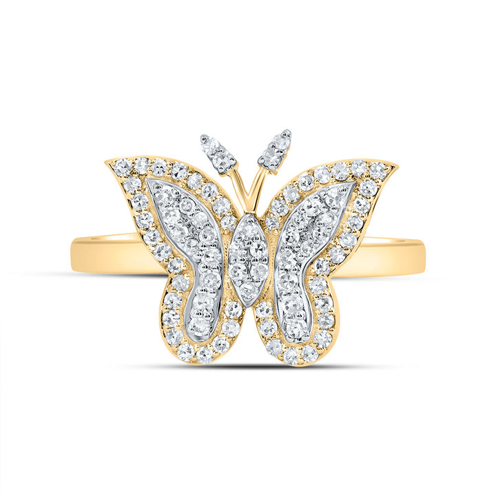 1/4CTW-NAT DIA NK FASHION BUTTERFLY RING 7 Daisy Joyeria