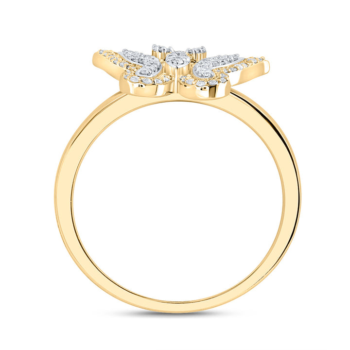 1/4CTW-NAT DIA NK FASHION BUTTERFLY RING 7 Daisy Joyeria