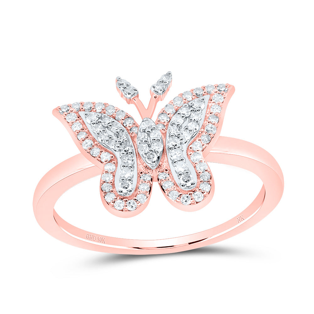 1/4CTW-NAT DIA NK FASHION BUTTERFLY RING 7 Daisy Joyeria