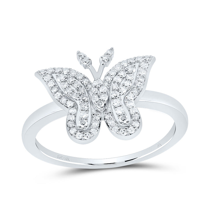 1/4CTW-NAT DIA NK FASHION BUTTERFLY RING 7 Daisy Joyeria