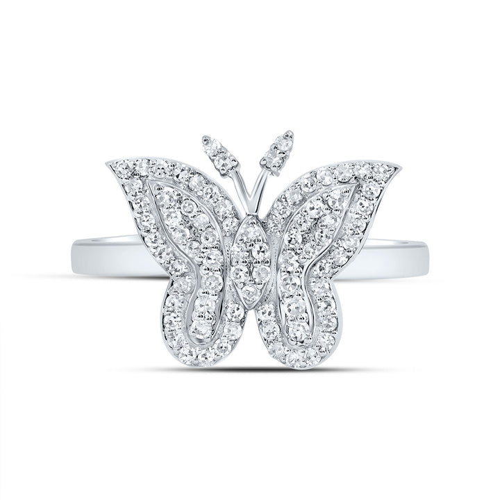 1/4CTW-NAT DIA NK FASHION BUTTERFLY RING 7 Daisy Joyeria