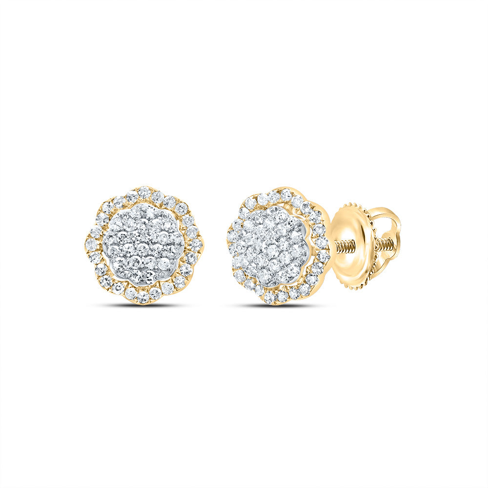 1/4CTW-DIA P1 GIFT FLOWER STUD EARRING Daisy Joyeria
