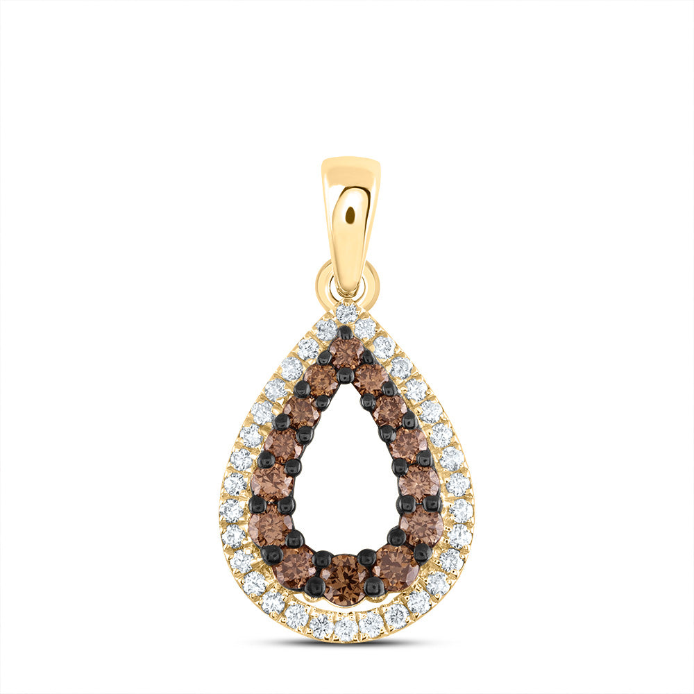 3/8CTW-DIA ANA M COGNAC NATURAL PEAR PENDANT Daisy Joyeria