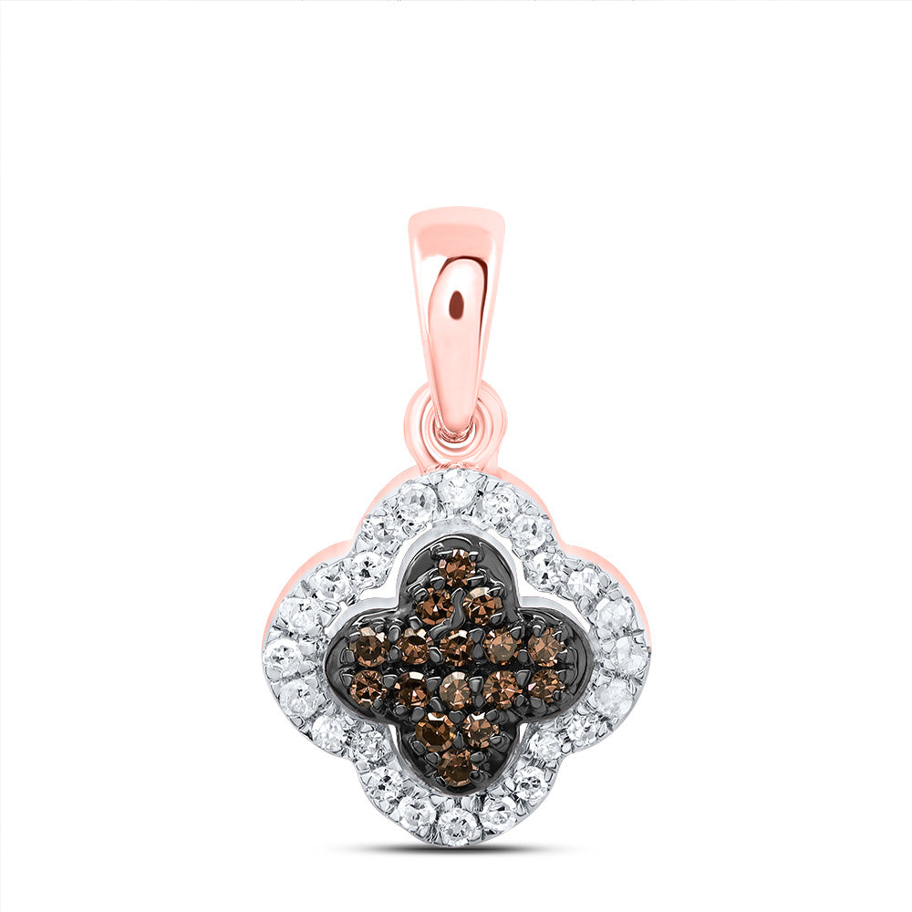1/6CTW-DIA P1 GIFT COGNAC NATURAL DIAMOND CLOVER PENDANT Daisy Joyeria