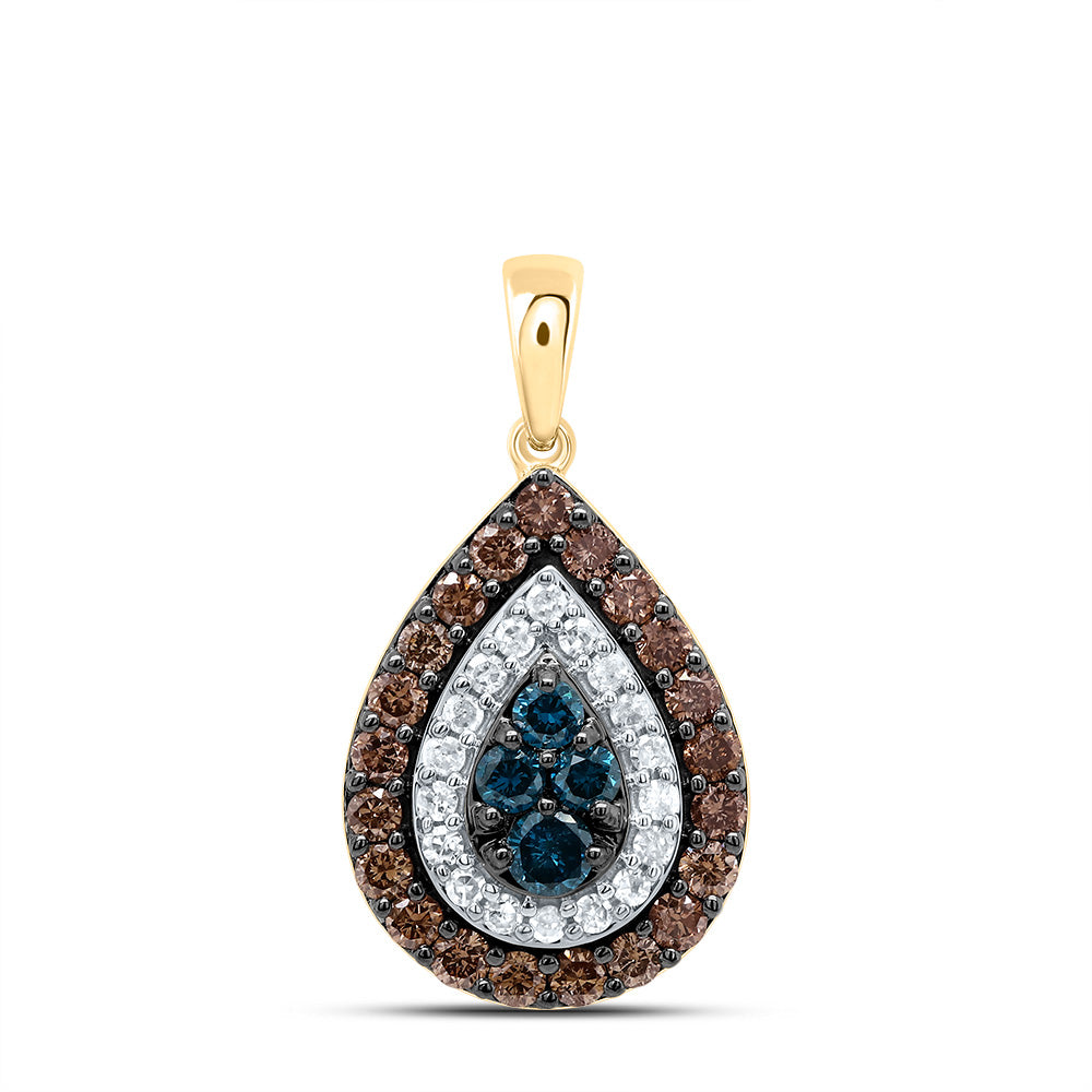 5/8CTW-DIA P1 GIFT COGNAC NATURAL, BLUE-DIA PEAR PENDANT Daisy Joyeria
