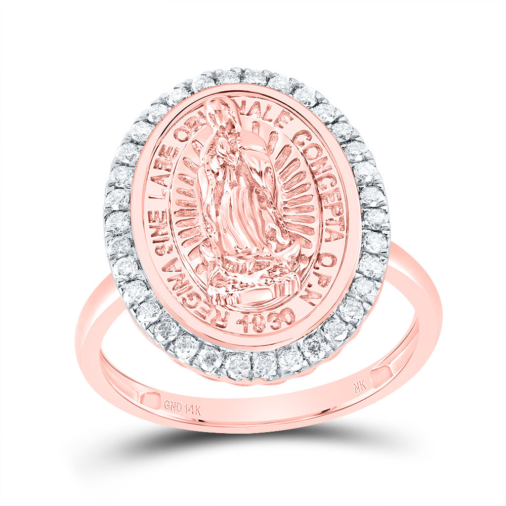 1/3CTW-DIA NK VIRGIN MOTHER MARY OVAL LADIES RING 7 Daisy Joyeria