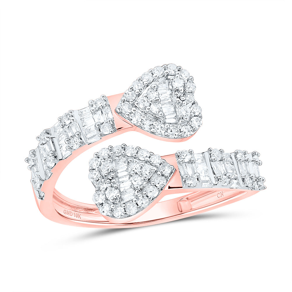 5/8 CTW-DIA CN HEART CUFF LADIES RING 7 Daisy Joyeria