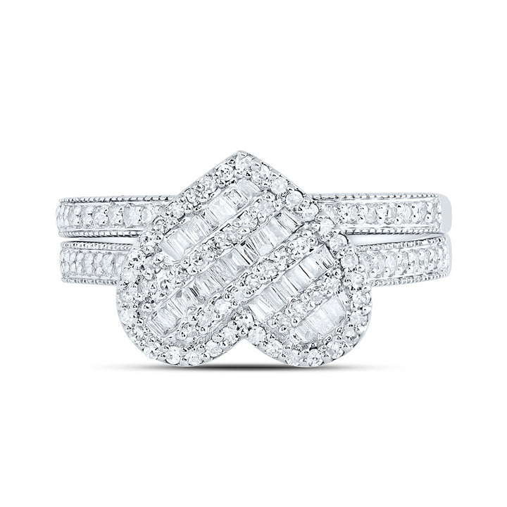 1/2CTW-NAT DIA NK FASHION HEART BRIDAL SET 7 Daisy Joyeria