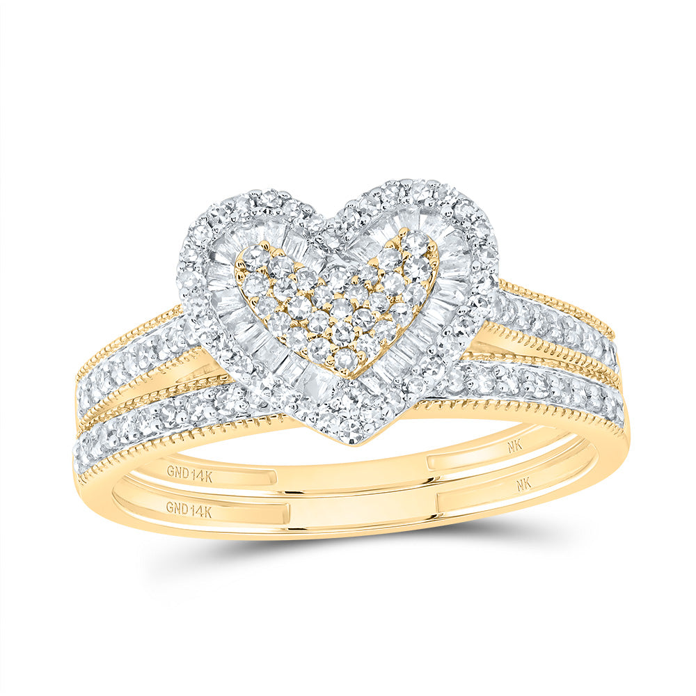 1/2CTW-NAT DIA NK FASHION HEART BRIDAL SET Daisy Joyeria