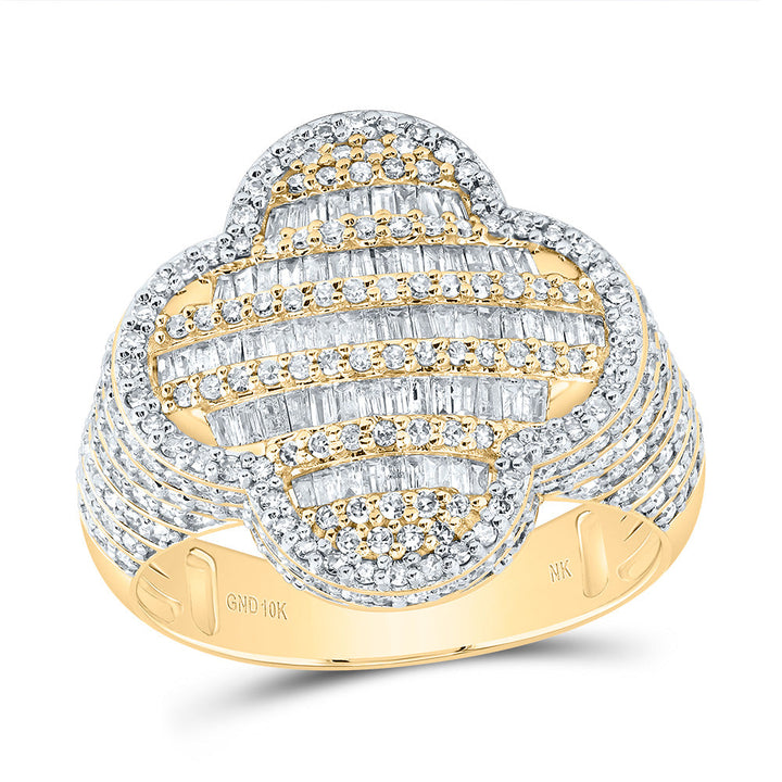 1 1/2CTW-NAT DIA NK CLOVER MEN'S RING 10 Daisy Joyeria