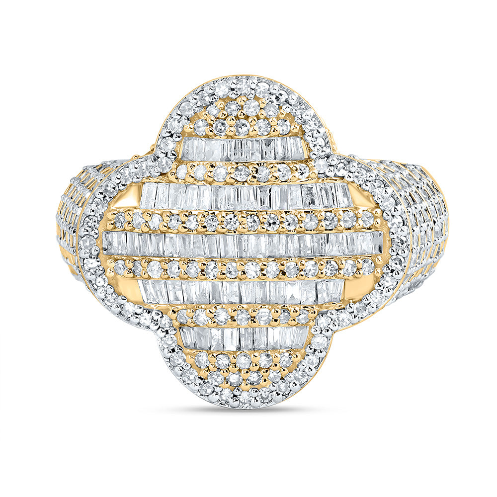 1 1/2CTW-NAT DIA NK CLOVER MEN'S RING 10 Daisy Joyeria