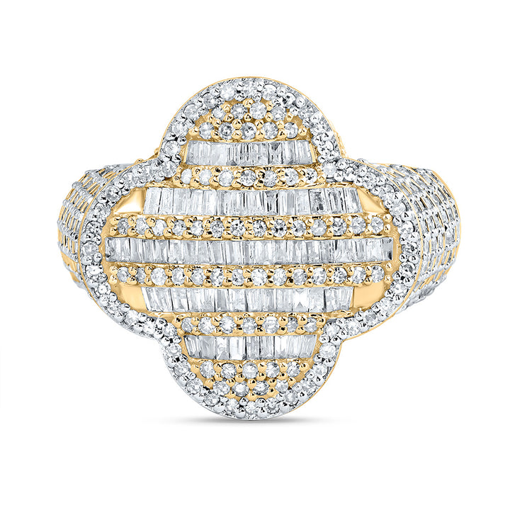 1 1/2CTW-NAT DIA NK CLOVER MEN'S RING 10 Daisy Joyeria