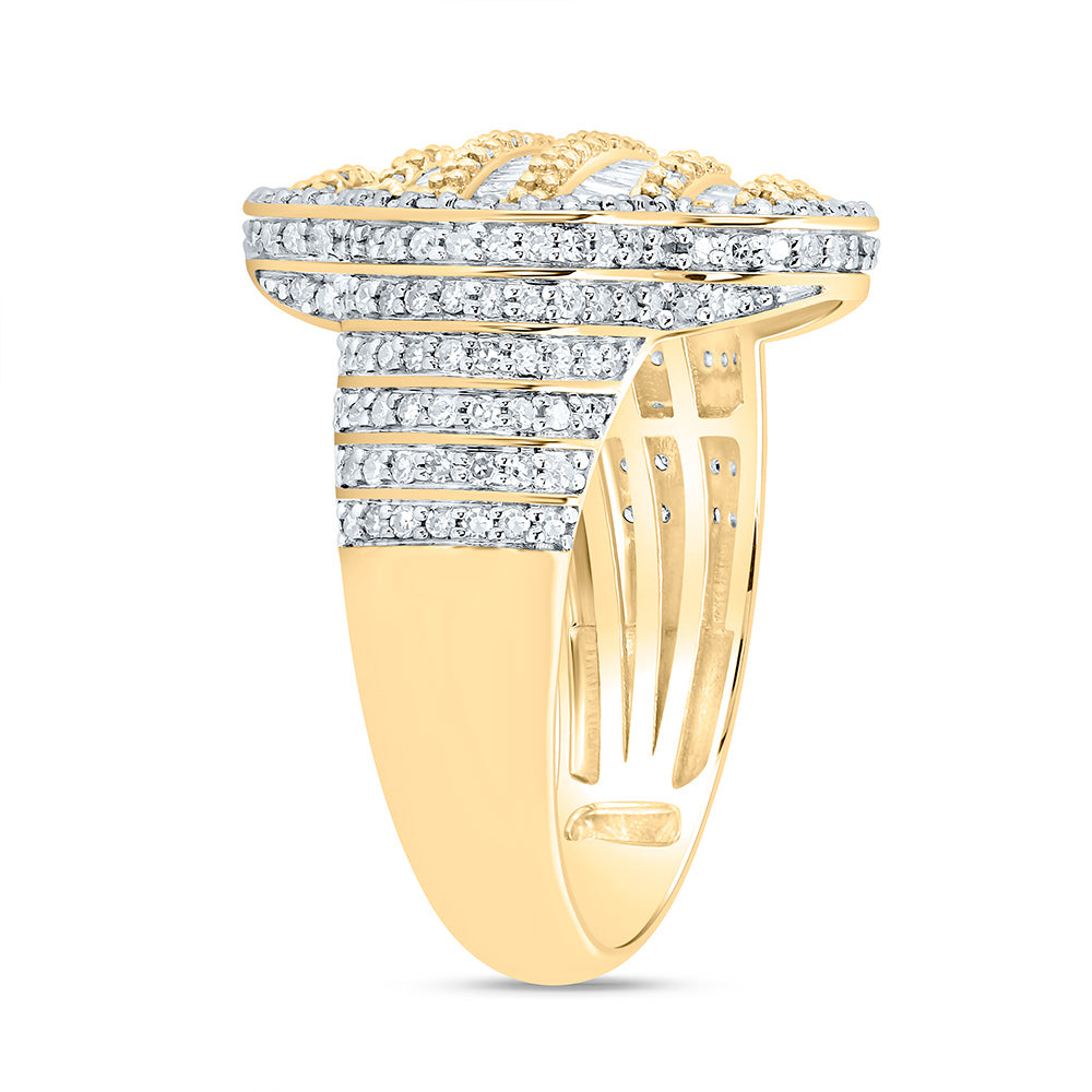 1 1/2CTW-NAT DIA NK CLOVER MEN'S RING 10 Daisy Joyeria
