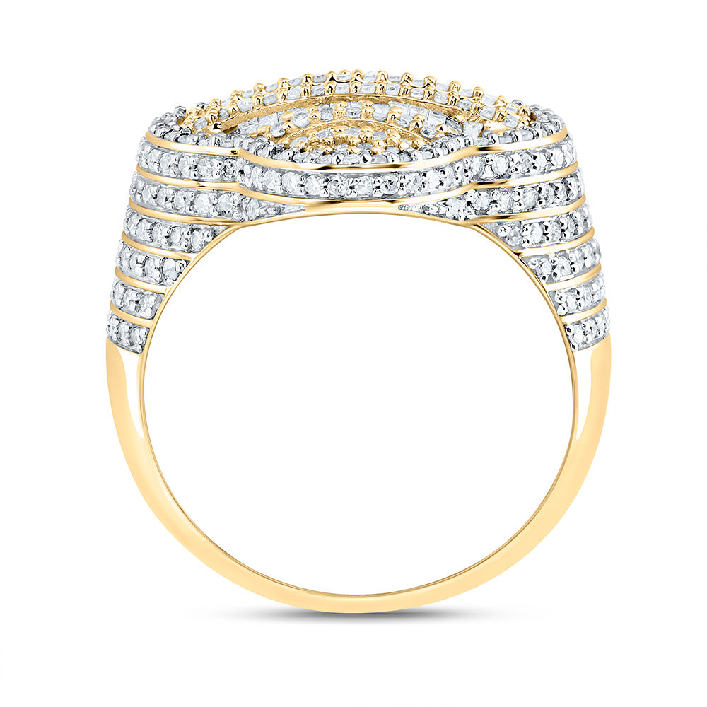 1 1/2CTW-NAT DIA NK CLOVER MEN'S RING 10 Daisy Joyeria