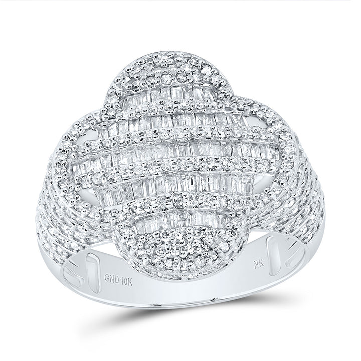 1 1/2CTW-NAT DIA NK CLOVER MEN'S RING 10 Daisy Joyeria