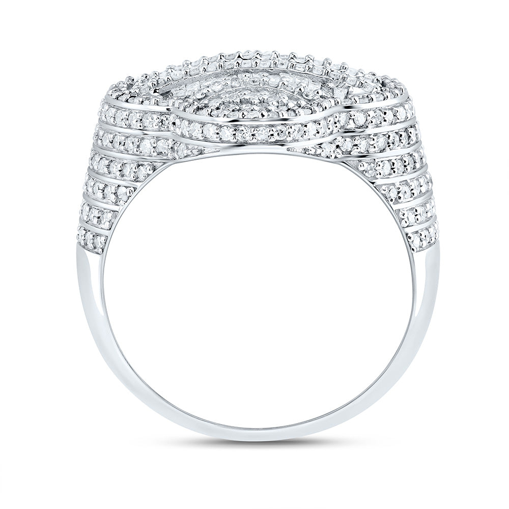 1 1/2CTW-NAT DIA NK CLOVER MEN'S RING 10 Daisy Joyeria