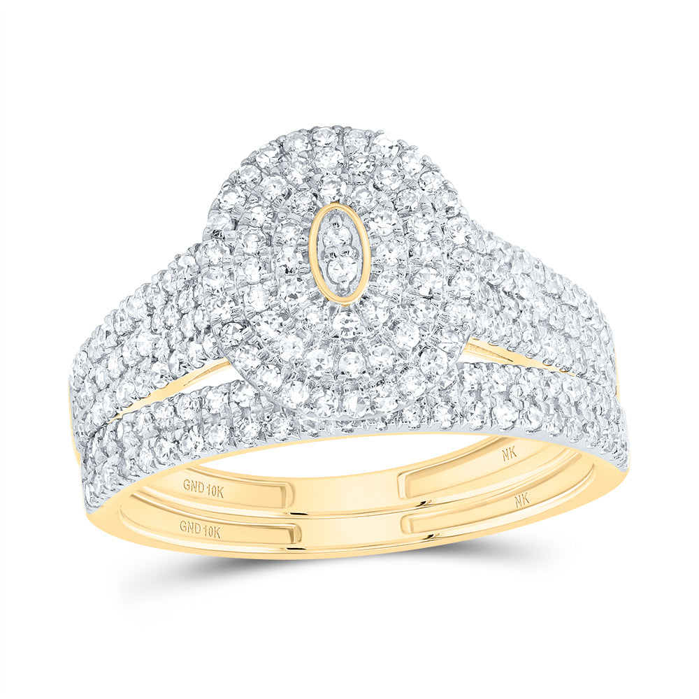 5/8CTW-DIA NK OVAL DOUBLE HALO BRIDAL SET Daisy Joyeria