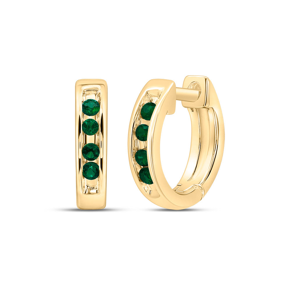 1/12CTW SYNTHETIC GEMSTONE HOOP EARRING Daisy Joyeria