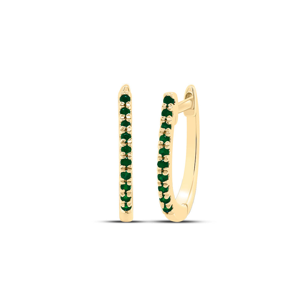 1/20CTW EM-RD NAT GEM FASHION HOOPS EARRING Daisy Joyeria