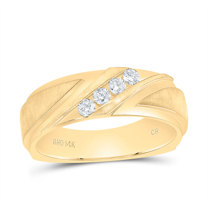 1/4CTW-DIA CN MENS  MACHINE-SET BAND 10 Daisy Joyeria
