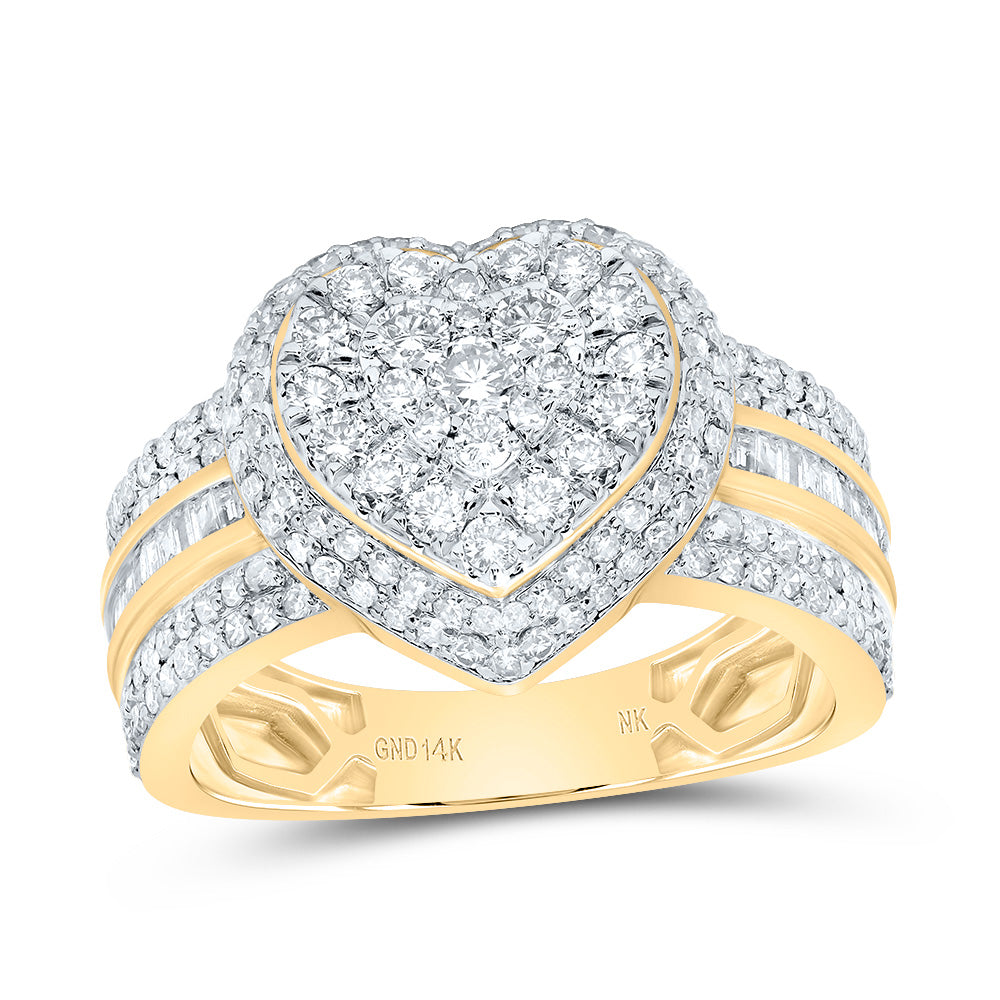 1CTW-NAT DIA NK FASHION HEART RING 7 Daisy Joyeria