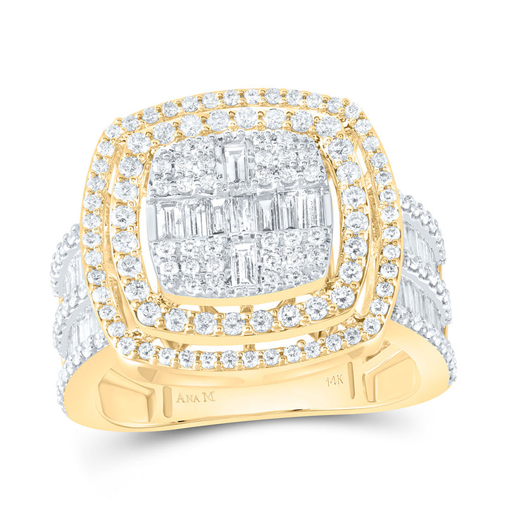 1 3/4CTW-DIA ANA M FASHION CUSHION BAGUETTE BRIDAL RING 7 Daisy Joyeria