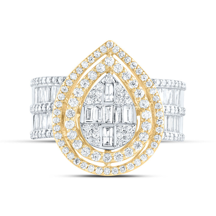 1 3/8CTW-DIA ANA M FASHION PEAR BAGUETTE BRIDAL RING 7 Daisy Joyeria