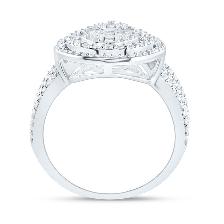 1 3/8CTW-DIA ANA M FASHION PEAR BAGUETTE BRIDAL RING 7 Daisy Joyeria