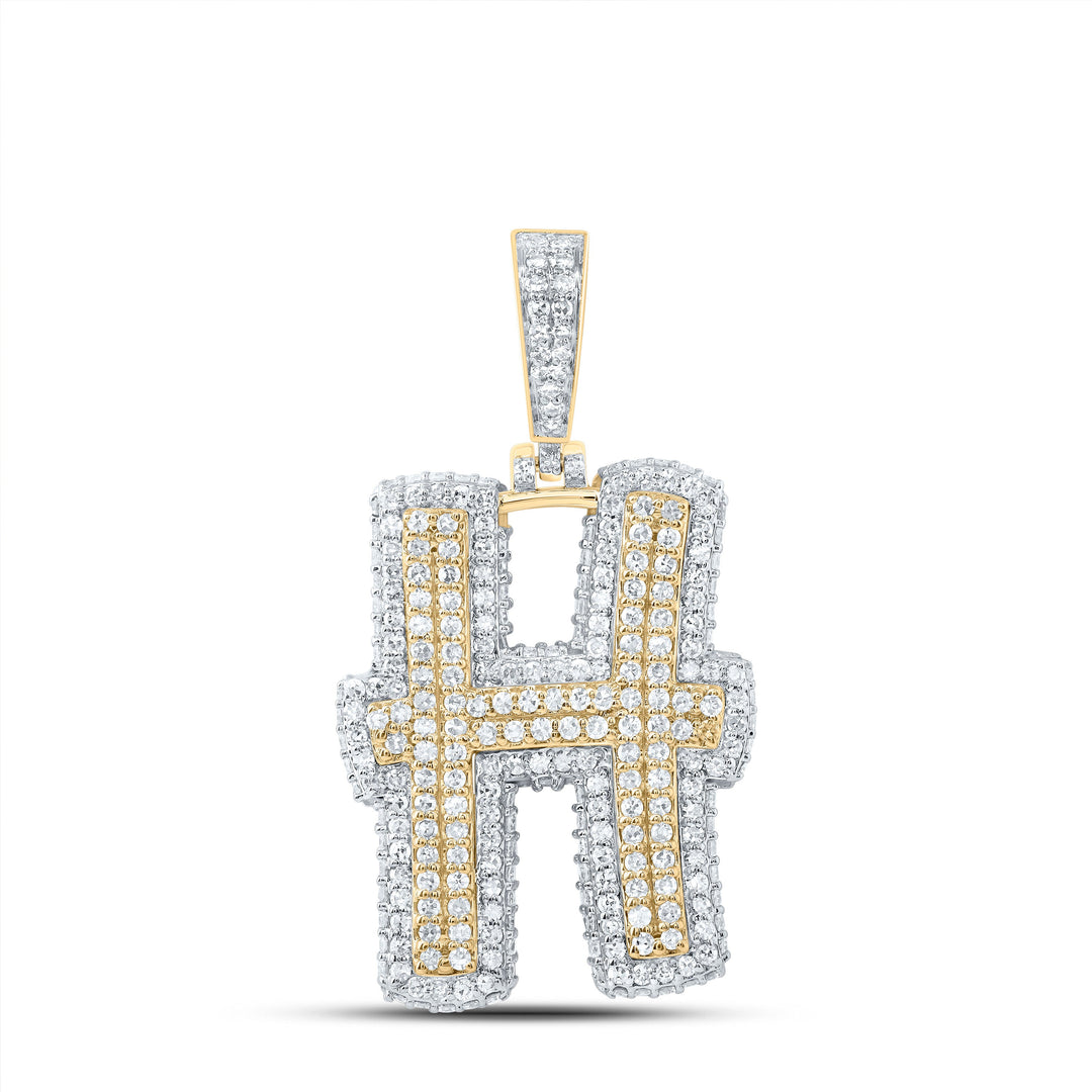 1 1/2CTW-DIA NK FASHION INITIAL "H" PENDANT Daisy Joyeria