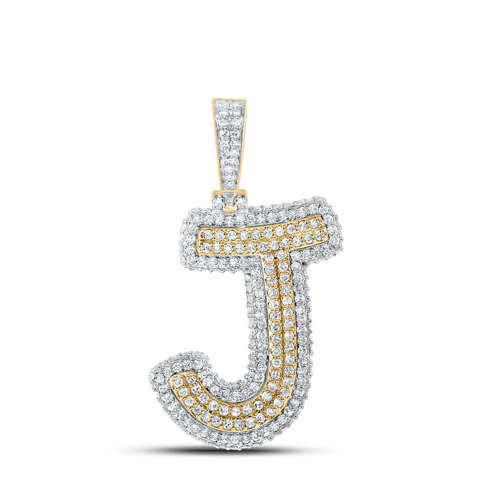 1 1/4CTW-DIA NK FASHION INITIAL "J" PENDANT Daisy Joyeria