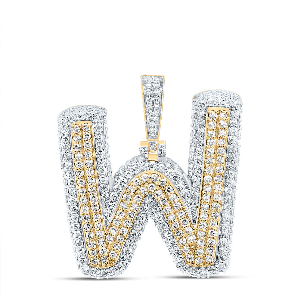 1 5/8CTW-DIA NK FASHION INITIAL "W" PENDANT Daisy Joyeria