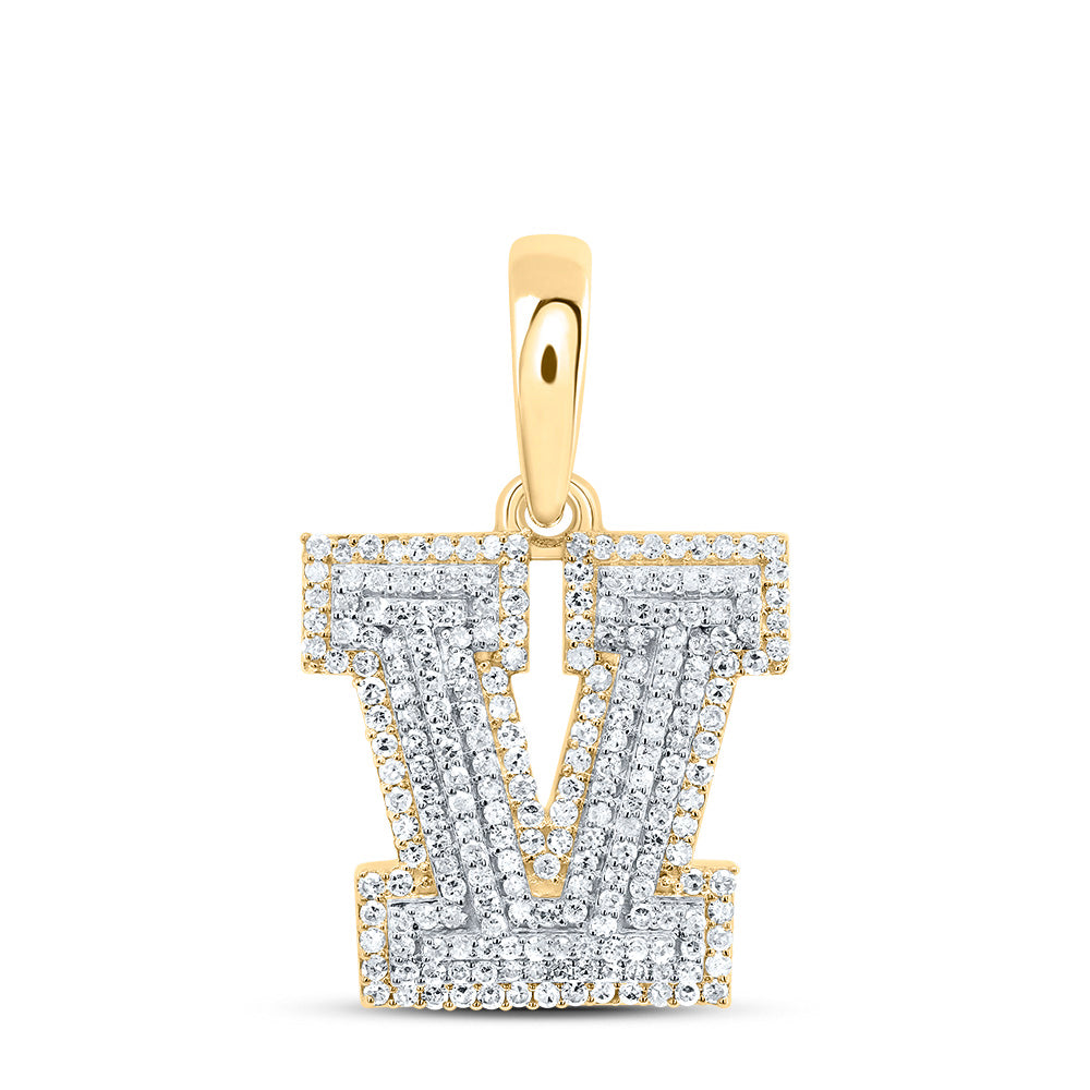 3/4CTW-DIA P1 GIFT INITIAL "V" PENDANT Daisy Joyeria