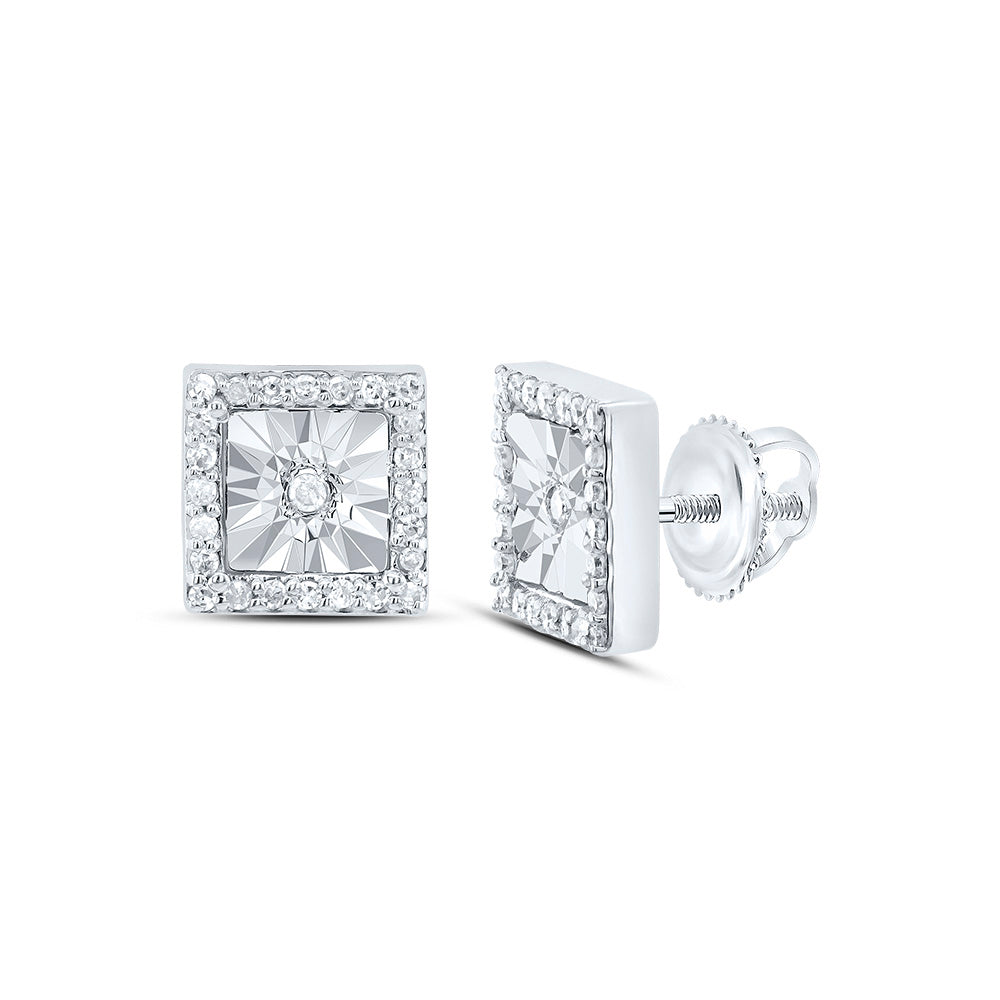 1/8CTW-DIA P1 GIFT SQUARE STUD EARRING Daisy Joyeria