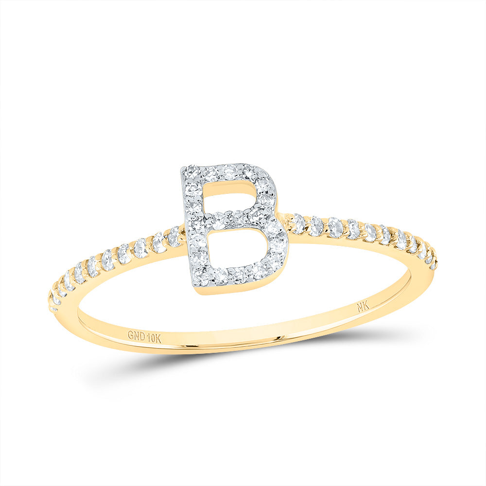 1/6CTW-DIA NK GIFT INITIAL "B" RING 7 Daisy Joyeria