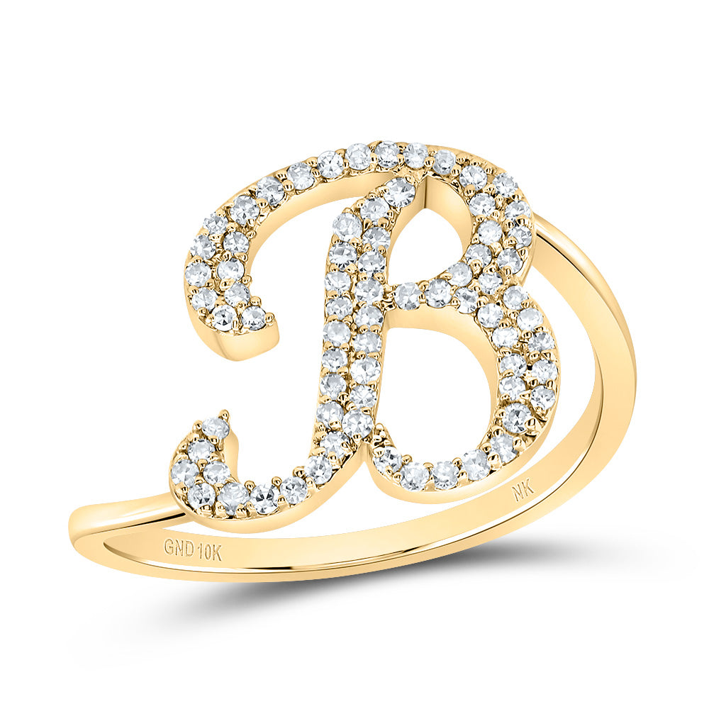 1/4CTW-DIA NK GIFT INITIAL "B" RING 7 Daisy Joyeria