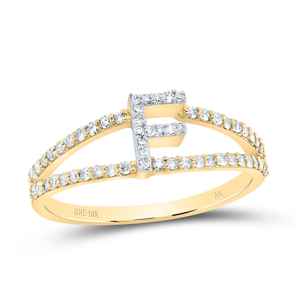 1/4CTW-DIA NK GIFT INITIAL "F" LADIES RING 7 Daisy Joyeria