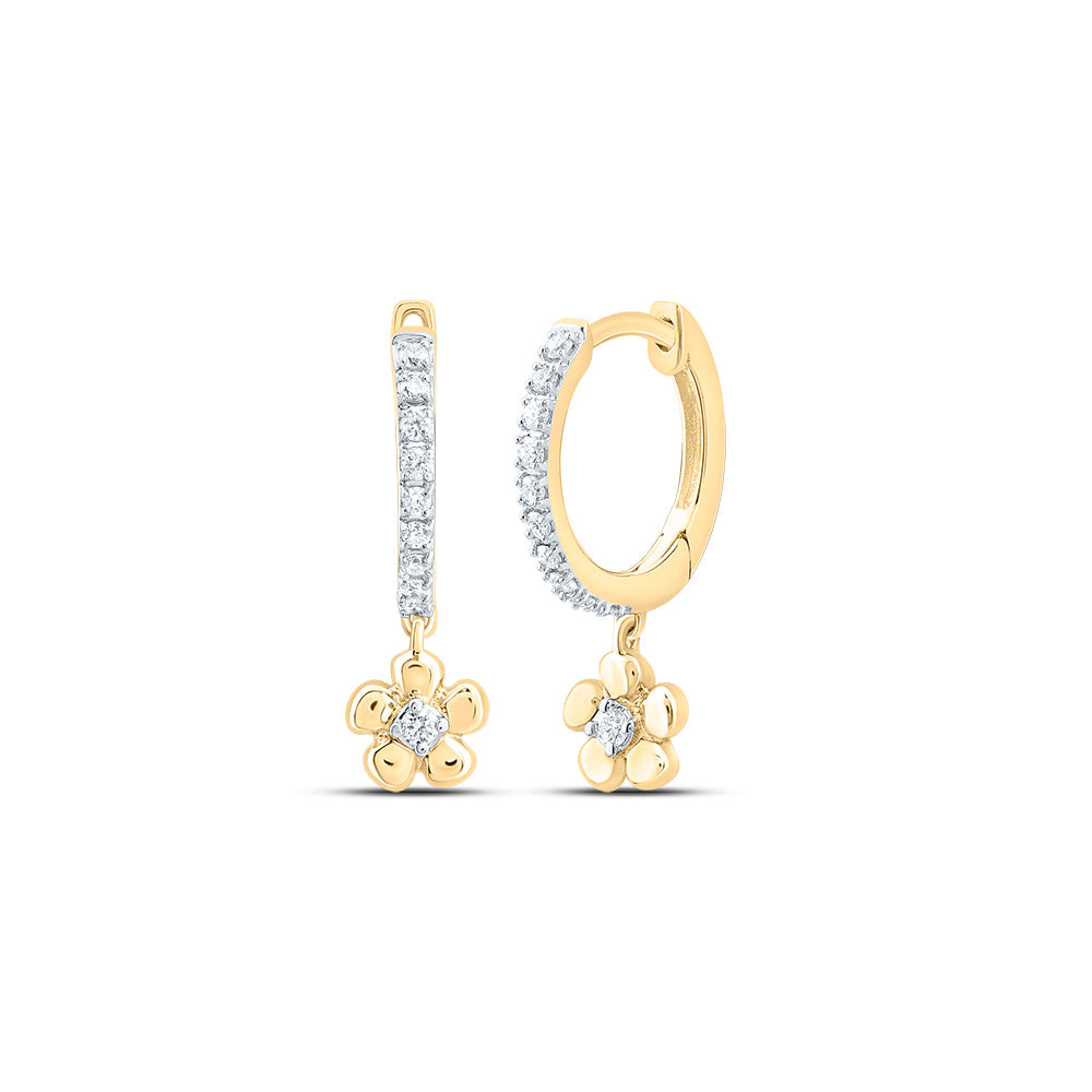 1/8 CTW-DIA CN GIFT FLOWER DANGLING EARRING Daisy Joyeria
