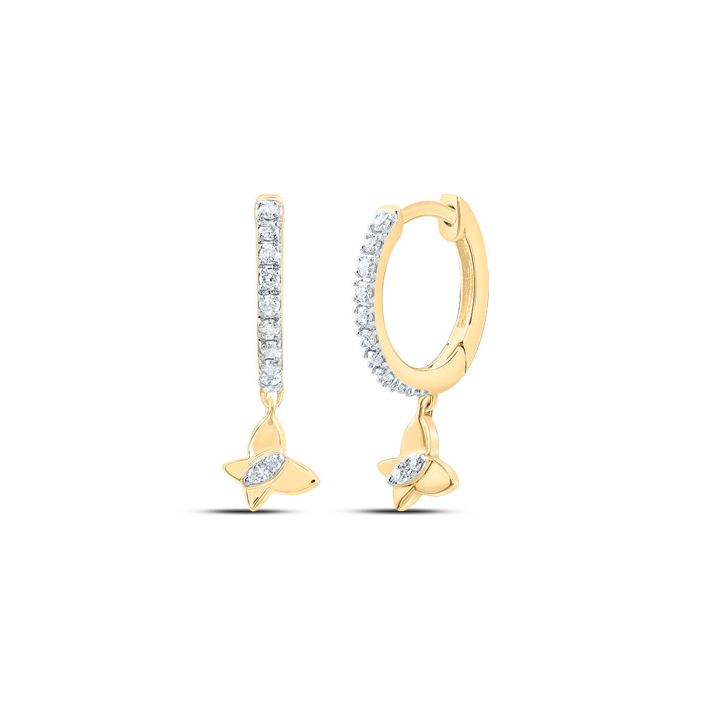 1/10 CTW-DIA CN GIFT BUTTERFLY DANGLING EARRING Daisy Joyeria