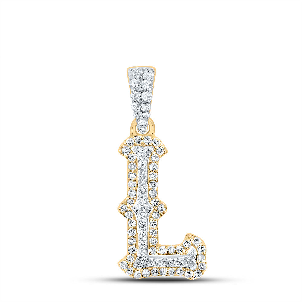 1/4CTW-NAT DIA NK FASHION INITIAL "L" PENDANT Daisy Joyeria